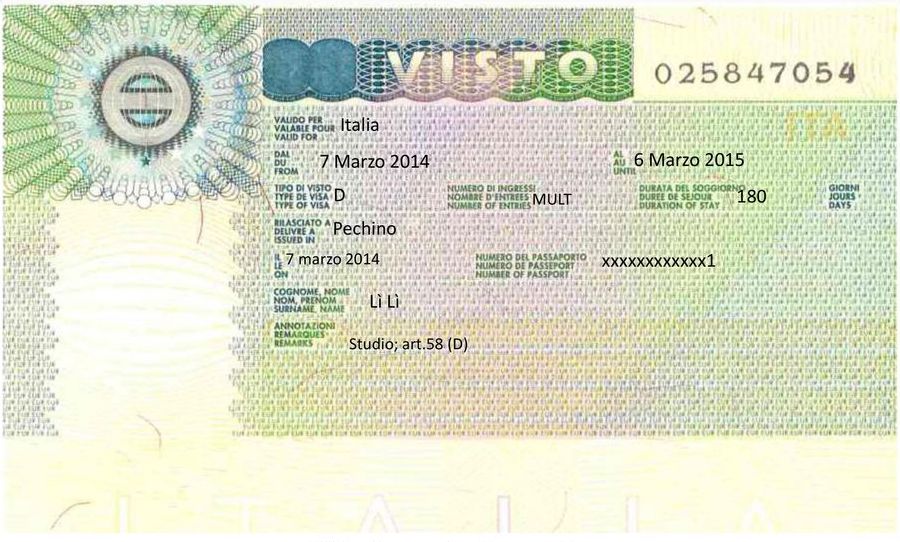 Extra-UE applicants needing a visa